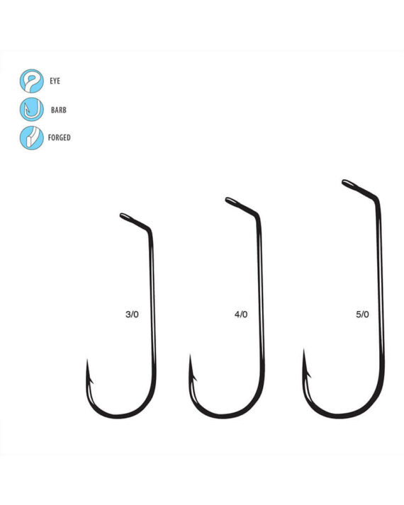 Jig 60 Flat Eye, Light Wire, Round Bend Gamakatsu USA Fishing Hooks