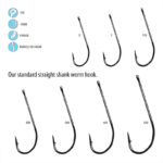 Worm Hook Straight Shank - Line art Worm Hook Straight Shank - Line art