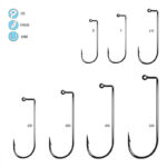 Jig Hooks 90 Degree Round Bend - Line art