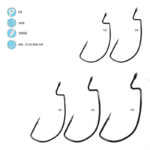 Worm Hook, Deep Throat Wide Gap - Line art