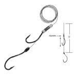 Walleye LG Two Hook Rig - Line art