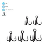 Treble Hooks, Extra Wide Gap (EWG), Short Shank - Line art