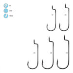 Worm Hooks, Offset Shank, Round Bend - Line art Worm Hooks, Offset Shank, Round Bend - Line art