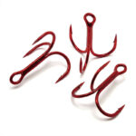 Treble Hooks, 2x Strong, Round Bend - Red Treble Hooks, 2x Strong, Round Bend - Red