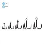 Treble Hooks, 2x Strong, Round Bend - Line art Treble Hooks, 2x Strong, Round Bend - Line art