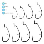 Worm Hooks, Offset Shank, EWG - Line art Worm Hooks, Offset Shank, EWG - Line art