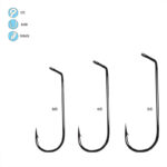 Jig Hook 60 Degree Flat Eye, Light Wire, Round Bend - Line art Jig Hook 60 Degree Flat Eye, Light Wire, Round Bend - Line art