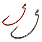 Worm Hooks, Superline, Offset Shank, EWG - Red and NS Black Worm Hooks, Superline, Offset Shank, EWG - Red and NS Black