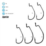 Worm Hooks, Superline, Offset Shank, EWG - Line art Worm Hooks, Superline, Offset Shank, EWG - Line art